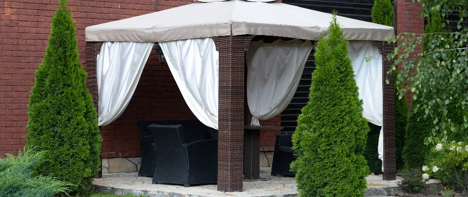 Cabana in a residential backyard in Huron, OH.