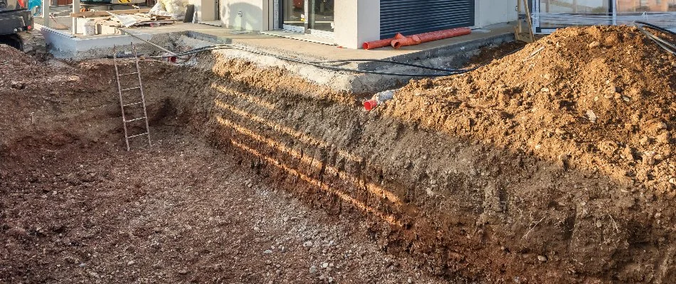 Excavation on a residential property in Huron, OH.