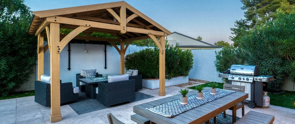 Outdoor space in Huron, OH, with grill and pavilion.